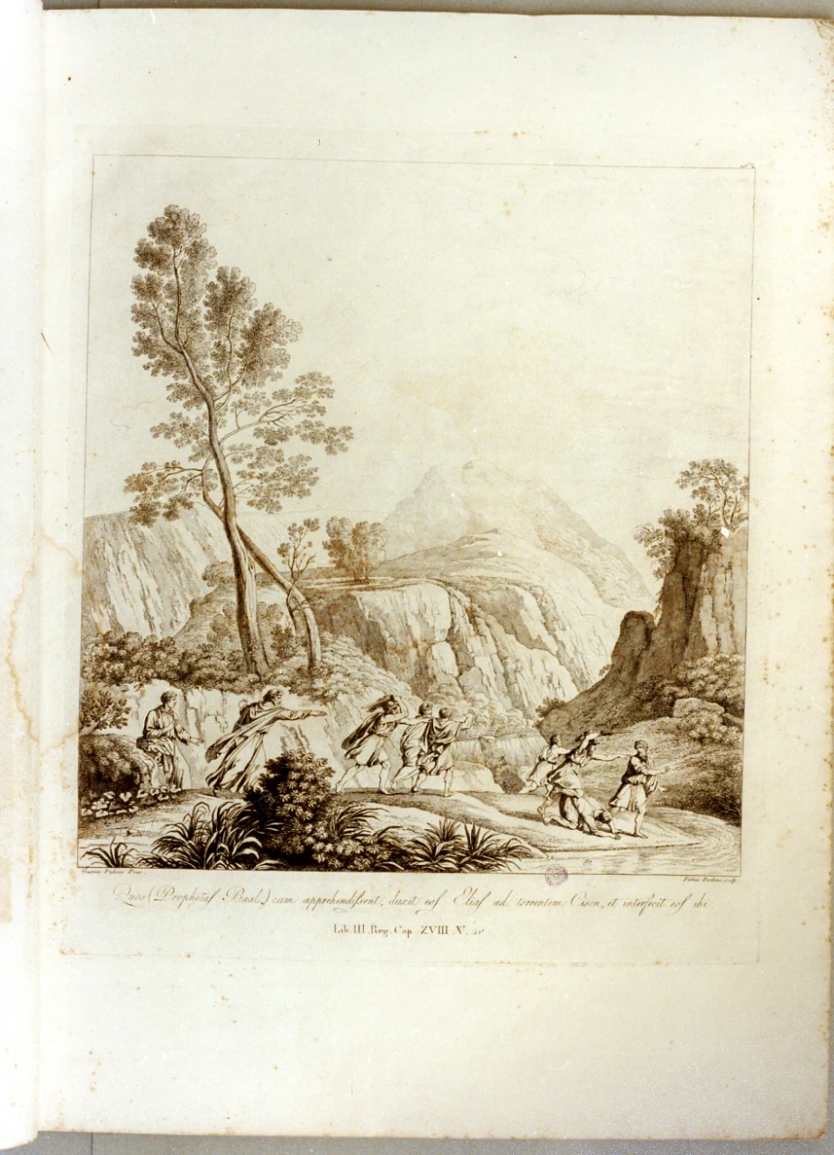 Gaspar Dughet detto Pussino - Storie di Elia. Elia ordina di uccidere i sacerdoti di Baal, Certosa e museo di San Martino, Napoli